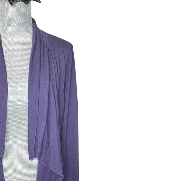 Coldwater Creek Open Front Waterfall Top Hi-Low Hem Periwinkle Purple Sz XS - Picture 5 of 10